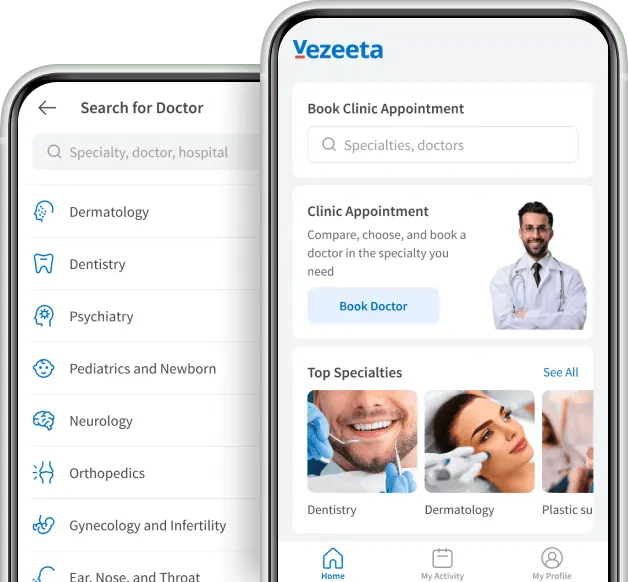 Vezeeta registration form on a smartphone.