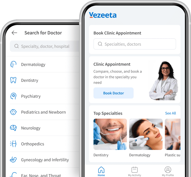 Vezeeta registration form on a smartphone.