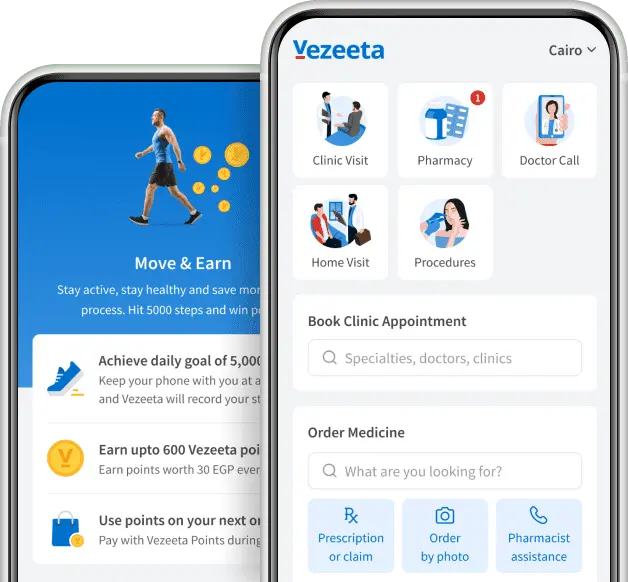Vezeeta registration form on a smartphone.
