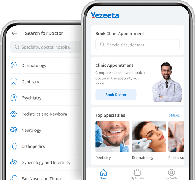 Vezeeta registration form on a smartphone.