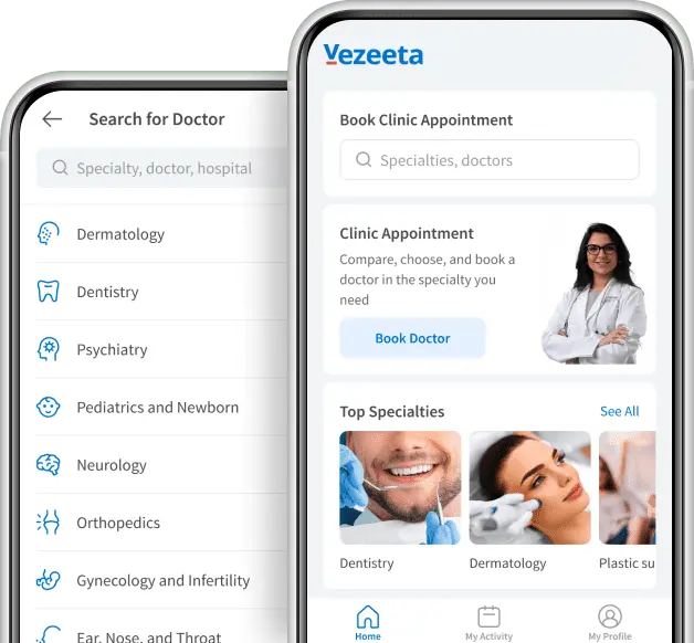Vezeeta registration form on a smartphone.